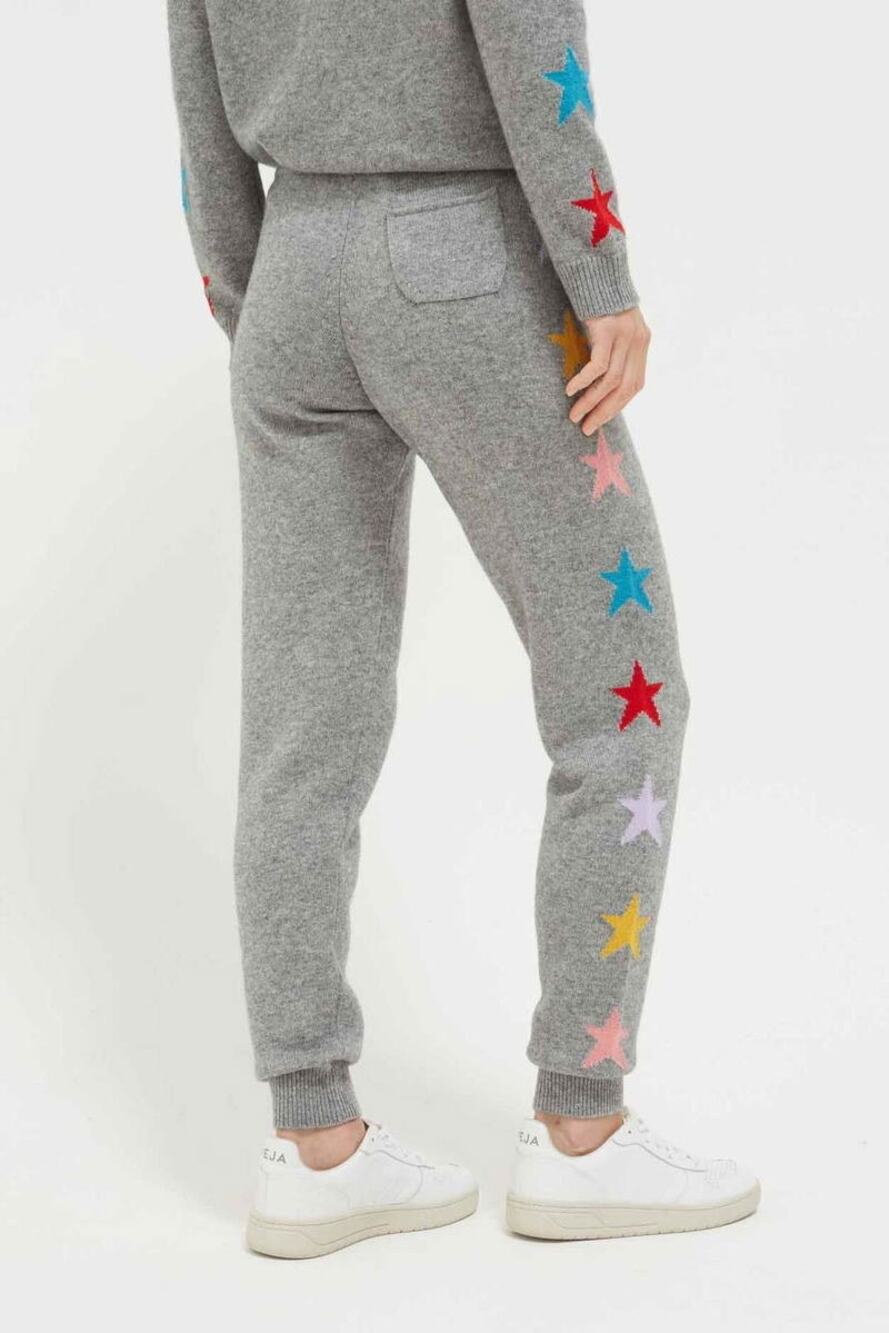 Chinti & Parker XS Multi Stars Wool-Cashmere Track Pants Grey Gray Joggers